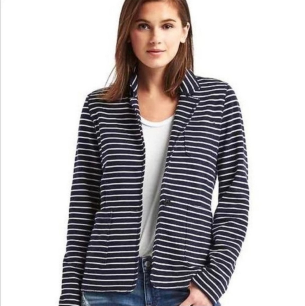 GAP Knit Striped Blazer